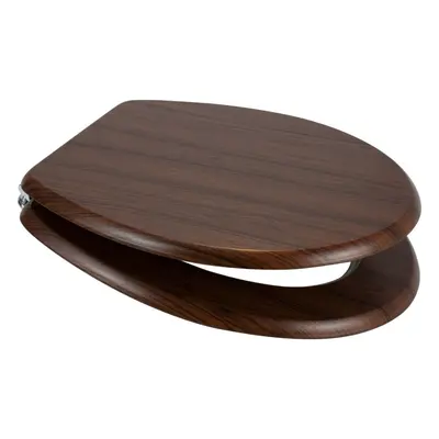 Walnut (Brown) MDF Wood Toilet Seat