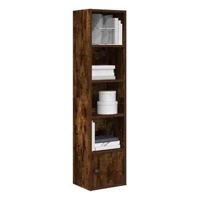 vidaXL Bookcase Smoked Oak 31x24x127 cm Engineered Wood