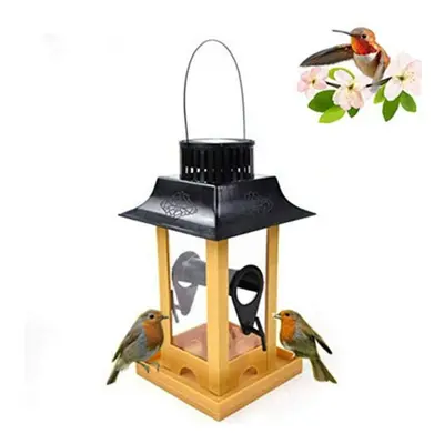 Bird Feeder Water with LED Light Hanging Garden Yard Outside Bird Drinker Tools for Yard Garden 