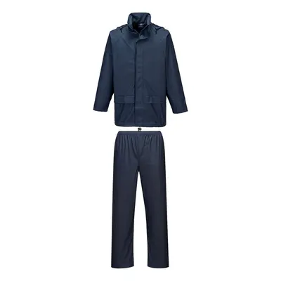 (L, Navy) Portwest Mens Essential Sealtex Rain Suit