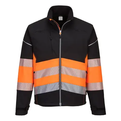 (M, Black/Orange) Portwest Mens PW3 Hi-Vis Layer Class Soft Shell Jacket