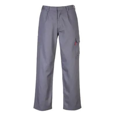 (XL R, Grey) Portwest Mens Bizweld Flame Resistant Cargo Trousers