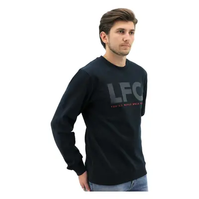 (XL) Liverpool FC Mens Crew Jumper Sweatshirt Winter Warm Soccer Football LFC - Navy