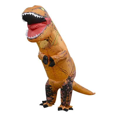 (Adult (Fits 150-190cm)) Adult Kids Halloween T-REX Inflatable Dinosaur Costume Jurassic Dress