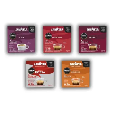 Lavazza, Variety Pack, A Modo Mio, Coffee Capsules, Compostable, packs of Coffee Pods (80 Coffee