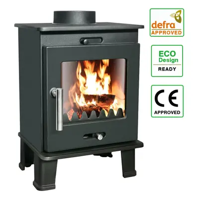 Defra 4.2KW Wood-Burning Stove Eco Design Wood Burner Effect Portable Fireplace