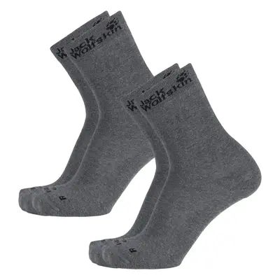 (Dark Grey, 47-49) 2-Pairs Jack Wolfskin Casual Ankle Socks Classic Cut Organic Cotton - Dark Gr