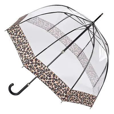 Fulton Birdcage Luxe Natural Leopard Print Umbrella