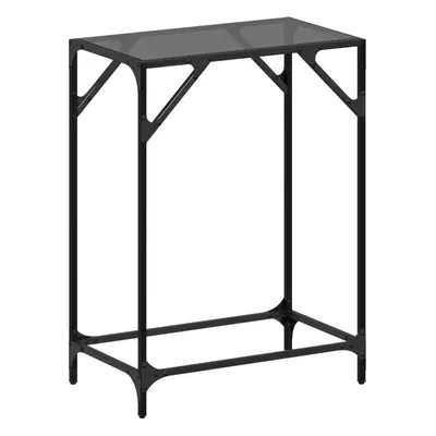 (black, x x cm) vidaXL Console Table with Transparent Glass Top End Table Side Table Steel