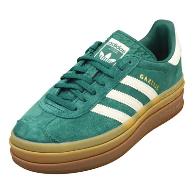 (7) adidas Gazelle Bold Womens Fashion Trainers in Green Off White