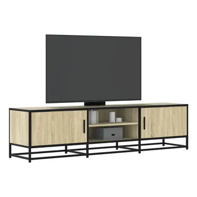 vidaXL TV Cabinet Sonoma Oak 160x35x41 cm Engineered Wood and Metal