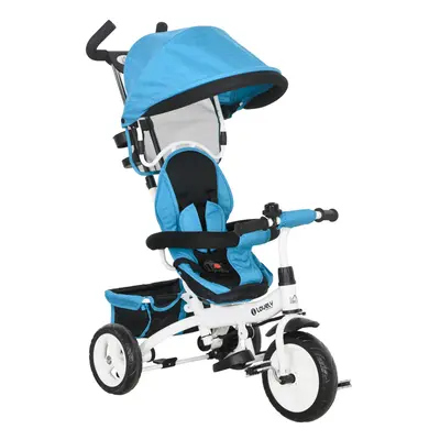 HOMCOM in Kids Trike, Stroller with Parent Handle, Blue