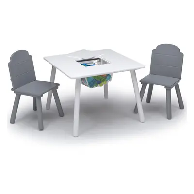 Delta Children Finn Table and Chair Set with Storage White/Grey