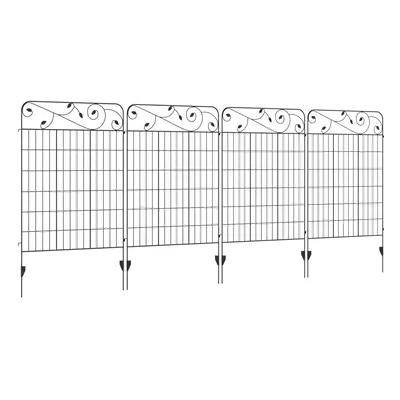 Outsunny Decorative Garden Fencing 4PCs 43in x 11.5ft Metal Border Edging