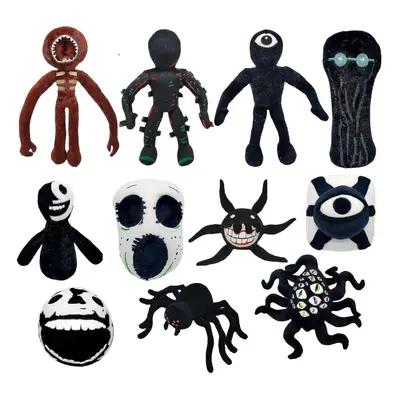 (A) 10pcs/set Doors Roblox Figure Plush Toys Rainbow Friends Peluche Horror Anime Soft Christmas