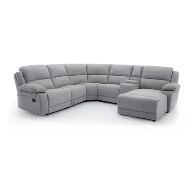 (Light Grey, Seater) DUBLIN AND SEATER FABRIC CORNER RECLINER SOFA