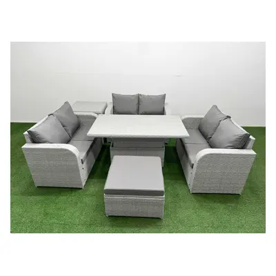 Fimous Seater PE Wicker Rattan Furniture Sofa Sets with Adjustable Lifting Dining or Coffee Tabl