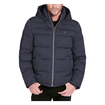 Tommy Hilfiger Mens Big Tall Hooded Puffer Jacket Heather Navy 5X B