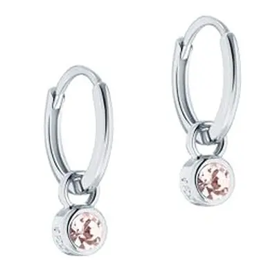 Ted Baker Sinalaa Crystal Huggie Hoop Earrings For Women (Silver/Pink Crystal)