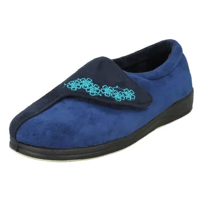 (Navy, UK 6) Ladies Padders Wide Fitting Slippers Hug