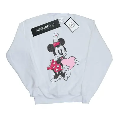 (S, White) Disney Womens/Ladies Minnie Mouse Love Heart Sweatshirt