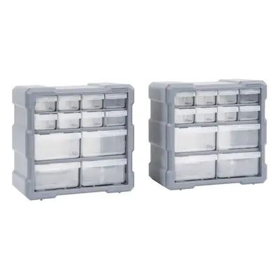 vidaXL 2x Multi-drawer Organisers with Drawers Tool Storage Cabinet Unit