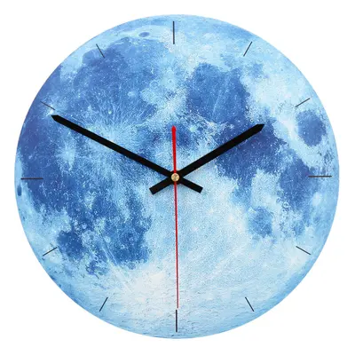 (Blue) 28cm Vintage Mute Round Wall Clock Antique Chic Retro Home Bedroom Kitchen Decor