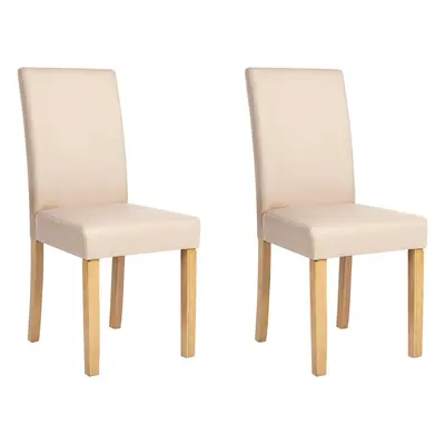 Set of Dining Chairs BROADWAY Faux Leather Beige