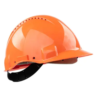 3M G3000D Orange Vented Short-Peak Slip-Ratchet Safety Helmet