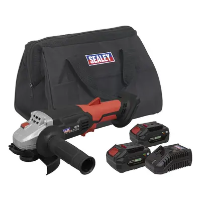 Sealey SV20 Series 115mm Cordless Angle Grinder Kit 20V 4Ah - Batteries CP20VAGBKIT