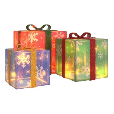 (multicolour) vidaXL Lighted Christmas Boxes Gift Box Festival Box Decoration pcs LEDs