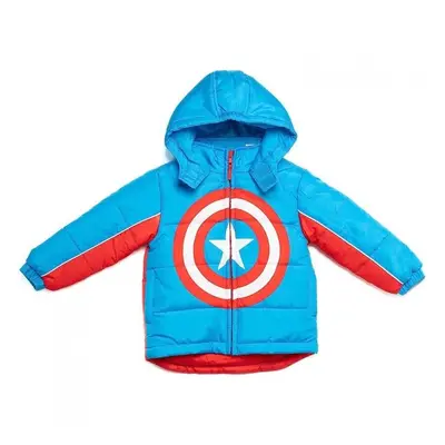 Captain America 867149-size10-12 Shield Logo Puffy Kids Youth Jacket, Blue - Size 0.83