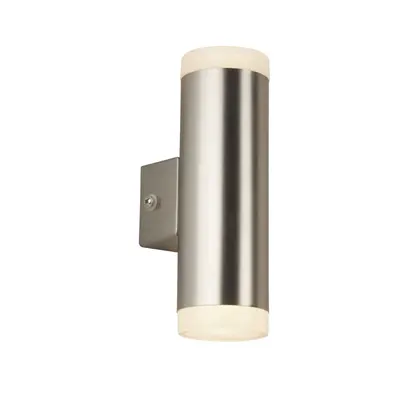 Searchlight LED Outdoor Light & Porch Wall Light Satin Silver