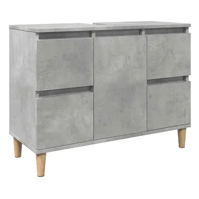 vidaXL Sink Cabinet Concrete Grey 80x33x60 cm Engineered Wood