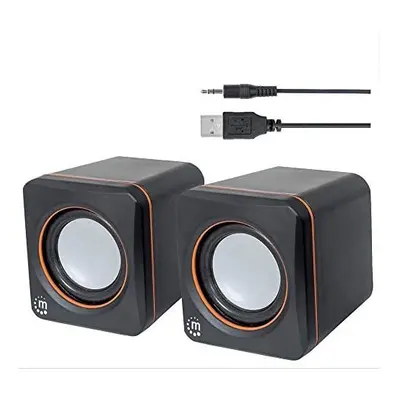 Manhattan Series Speaker System, Small Size, Big Sound, Two Speakers, Stereo, USB power, Output: