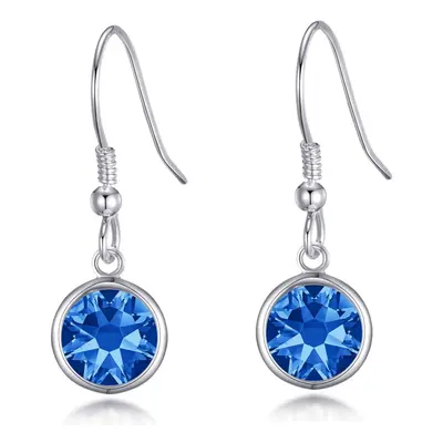 Dark Blue Crystal Drop Earrings Created with Swarovski Crystals