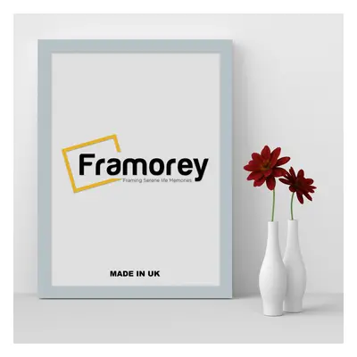 (90x70 CM) Light Grey Picture Frame / Wall Art Frames / Flat Wooden Effect Poster Frame / Photo 