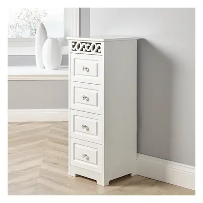 White Wooden Drawer Chest Storage Unit Bedroom Organiser Bedside Tallboy