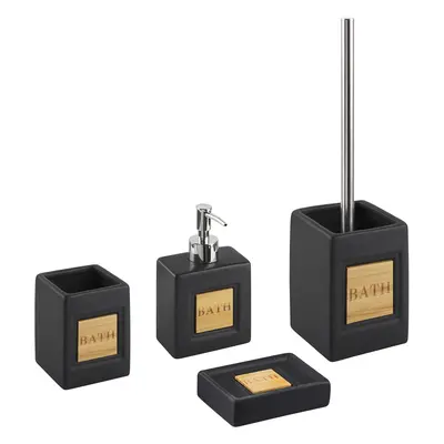 4-Piece Bathroom Accessories Set KOUROU Ceramic Black