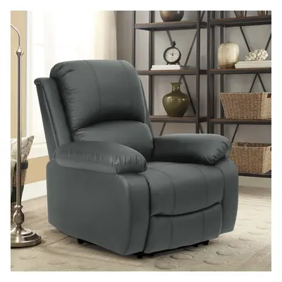 (Dark Grey, Arm Chair) Reclining Luxury Leather Sofa Set In Choice of colours- Piece, Piece, Arm