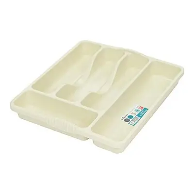 Wham Cream Compartment Plastic Cutlery Holder Tray Drawer Organiser Rack