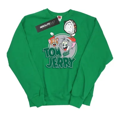 (XL, Irish Green) Tom And Jerry Womens/Ladies Christmas Greetings Sweatshirt