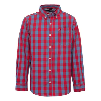 Tommy Hilfiger Boys' Long Sleeve Woven Button-Down Shirt Kirk Firesid