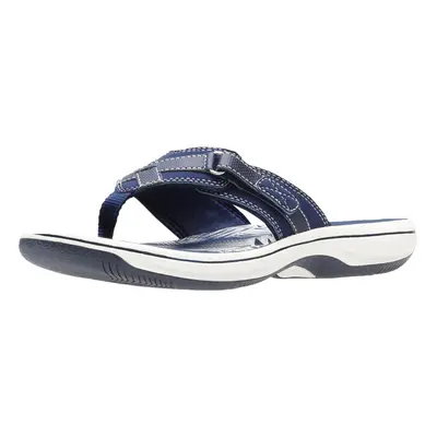 Clarks womens Breeze Sea Flip Flop New Navy Synthetic US