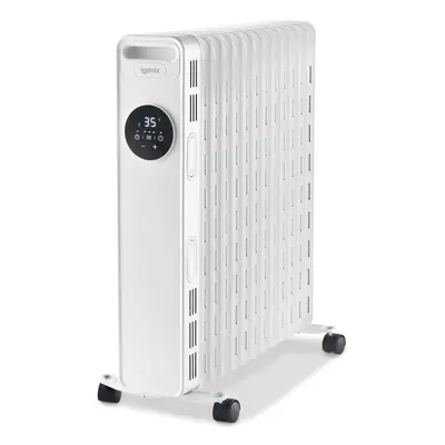 Igenix IG2626 Digital Oil Filled Radiator, 2.5kW/2500W, Overheat Protection, White