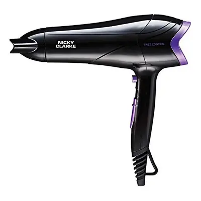 Nicky Clarke 2200W Lightweight Frizz Control Fast Dry DC Ionic Hair Dryer, Heat & Speed Settings