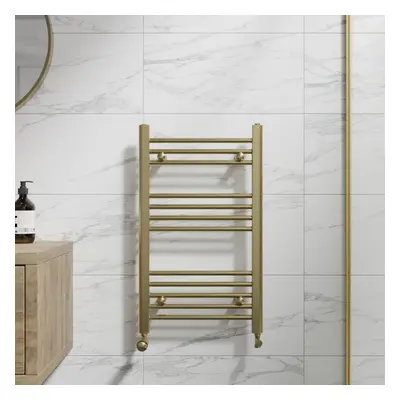 DuraTherm Heated Towel Rail Brushed Brass x 450mm Flat