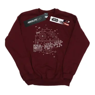 (XXL, Burgundy) Star Wars Mens Death Star Sleigh Sweatshirt