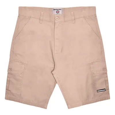 (32, Oatmeal) Lambretta Mens Knee Length Cotton Summer Bottoms Pants Cargo Short