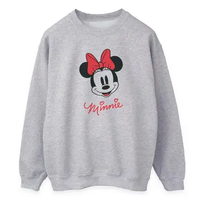 (XXL, Heather Grey) Disney Womens/Ladies Minnie Mouse Face Heather Sweatshirt